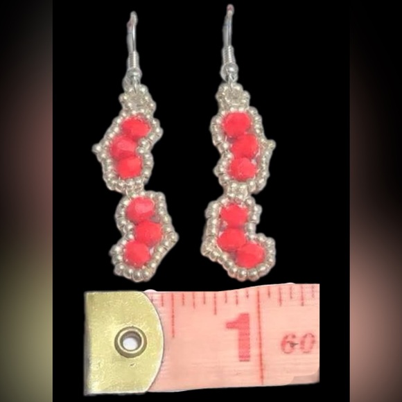 Handmade Red Crystal & Silver Beaded Jewelry Set - Perfect for Valentine’s Love - Picture 3 of 4